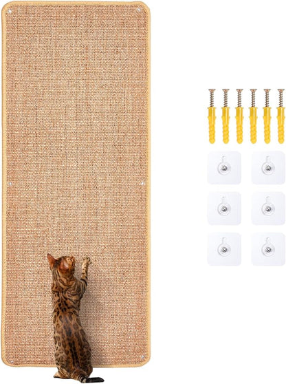 Natural Sisal Cat Scratcher Mat, Wall Scratcher Carpet, Cat Climbing Wall by Uranshin