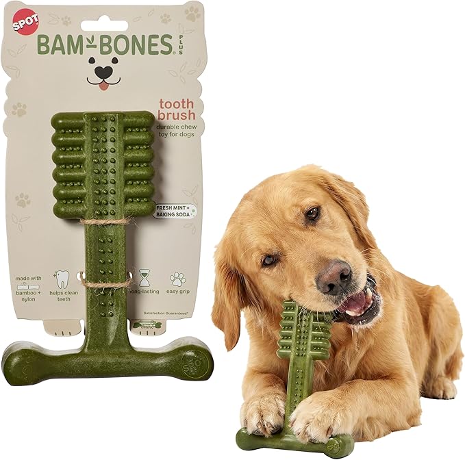 SPOT Bam-Bones Plus Toothbrush Dog Chew Toy by SPOT
