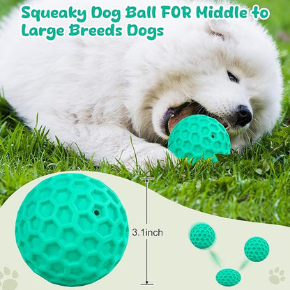 Squeaky Dog Toys for Aggressive Chewers, Indestructible Dog Balls for - Image 2