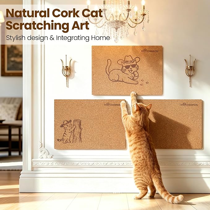 Natural Cork Cat Scratcher Art 3pcs-Cat Scratching-Cat Scratch Mats-Art - Image 7