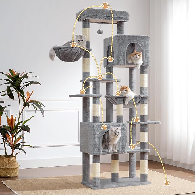 Heybly Cat Tree, 76-Inch Tall Heavy Duty Cat Tower - Image 8