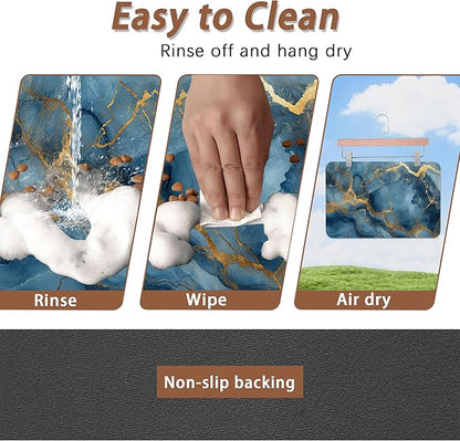 Marble Pet Feeding Mat, Non-Slip Rubber Backing Mat, Cat Dog Accessories - Image 4