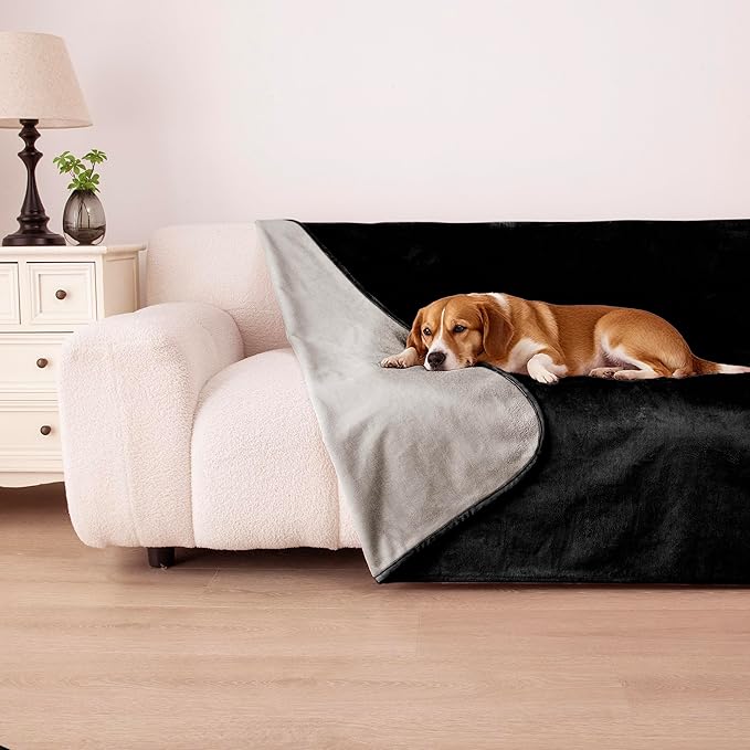 Waterproof Dog Blanket for Couch, Reversible Pet Throw Blankets Leak Proof Sofa by Secfeeling