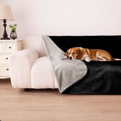 Waterproof Dog Blanket for Couch, Reversible Pet Throw Blankets Leak Proof Sofa by Secfeeling