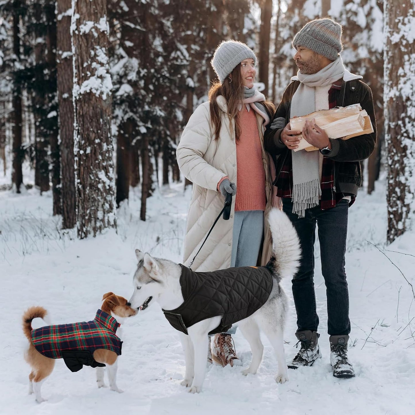 Kuoser Waterproof Dog Coat, Reversible Dog Jacket for Medium Dogs, Adjustable Durable Doggie Winter Coat Warm Puppy Cold Weather Apparel from Small to Large Breed, RoyalBlue M