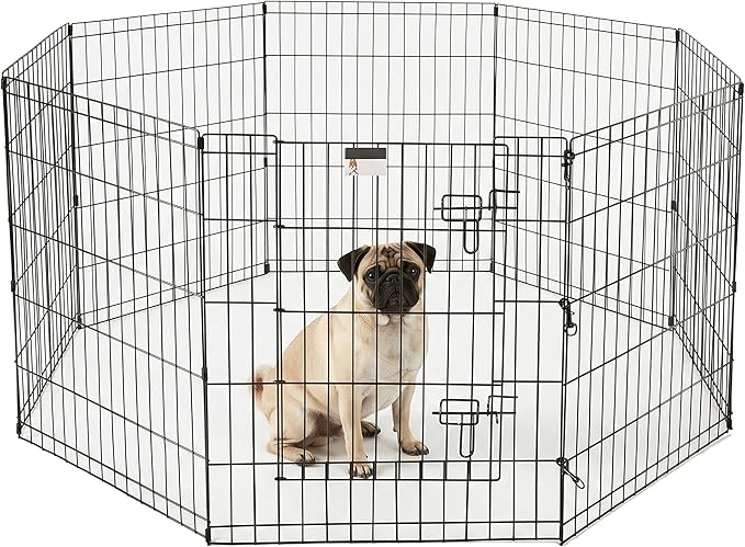 Dog Playpen - Foldable Metal Exercise Puppy Play Pen - Indoor/Outdoor Pen with by PETMAKER