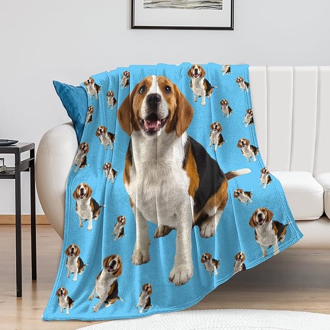 Personalized Dog Portrait Blanket Using Pet Photo & Name Custom Pet Memorial - Image 6