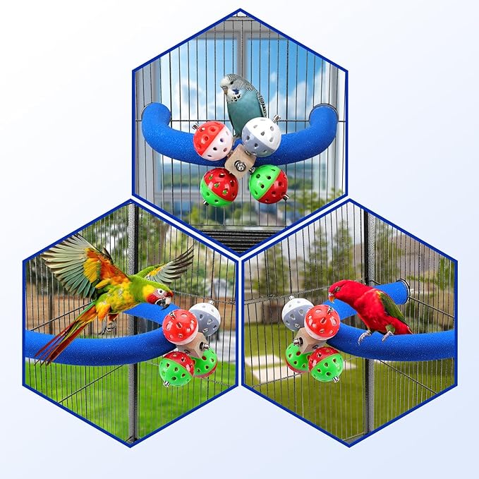 FrgKbTm U Shape Parrot Perch Stand Toy Bird Platform Sand Paw Grinding Clean - Image 3