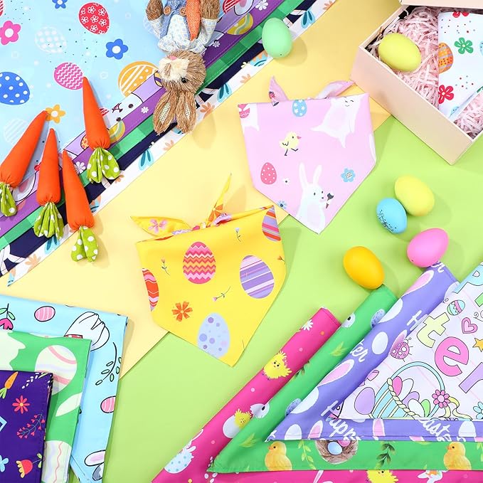 Huhumy 150 Pcs Easter Dog Bandanas Bulk Pet Bibs Colorful Triangle Scarf Pet - Image 6