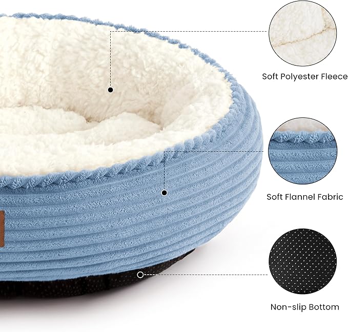 Love's cabin Round Donut Cat and Dog Cushion Bed, 30in Pet Bed - Image 2