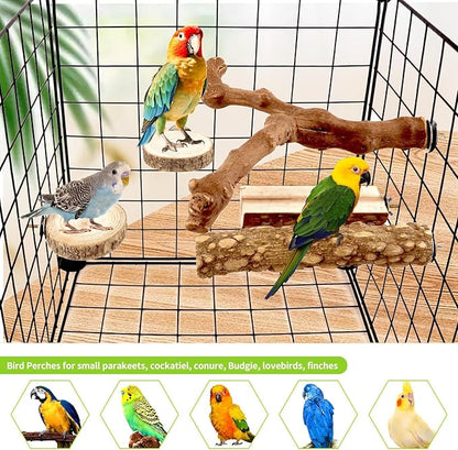8PCS Natural Grape Wood Bird Perch Set - Image 7