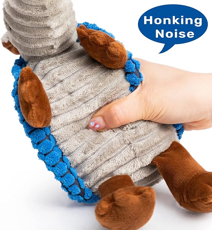 Hollypet Plush Dog Squeaky Toy Stuffed Armadillo Animal Pet Puppy Chew Toys - Image 3