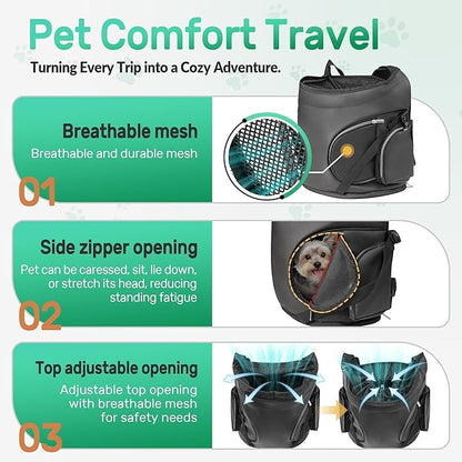 YUDODO Dog Front Backpack Carrier 7-15 lbs, Soft Breathable Pet Front Facing - Image 5