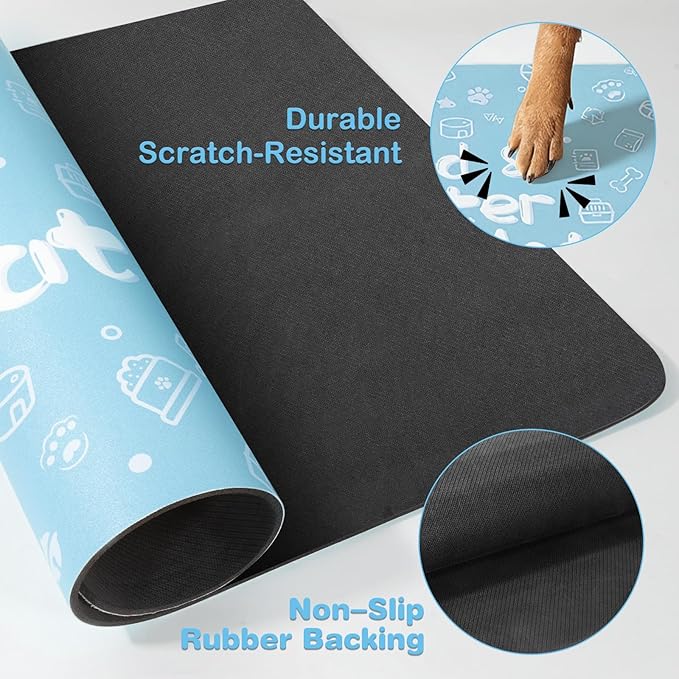 Pet Feeding Mat, Dog Cat Mat for Food and Water, Dog Bowl Waterproof Placemat - Image 3