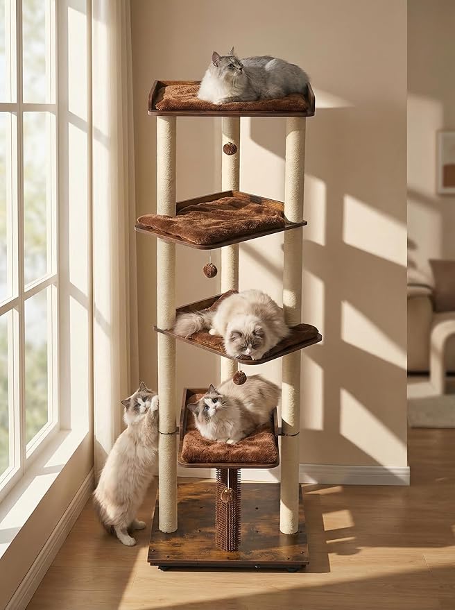 FourFurPets Heavy Duty Cat Tree, 67.7" Cat Tree - Image 3