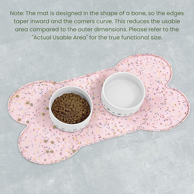 PWTAA Dog Food Mat Anti-Slip Silicone Dog Bowl Mat Thicker Pet Placemat - Image 4