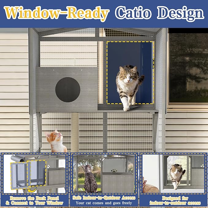 PetsCosset 66"H Large Catio Outdoor Cat Enclosure - Image 3