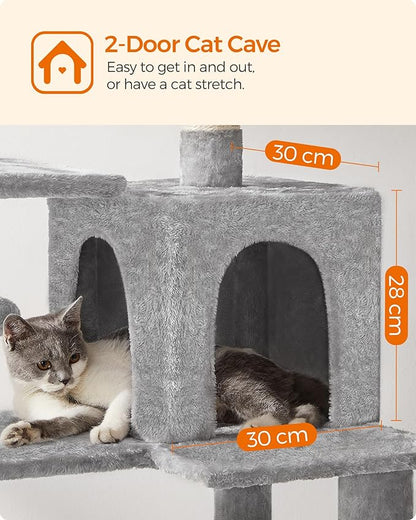 Feandrea Cat Tree, 54.2-Inch Cat Tower, Plush Multi-Level Condo - Image 6