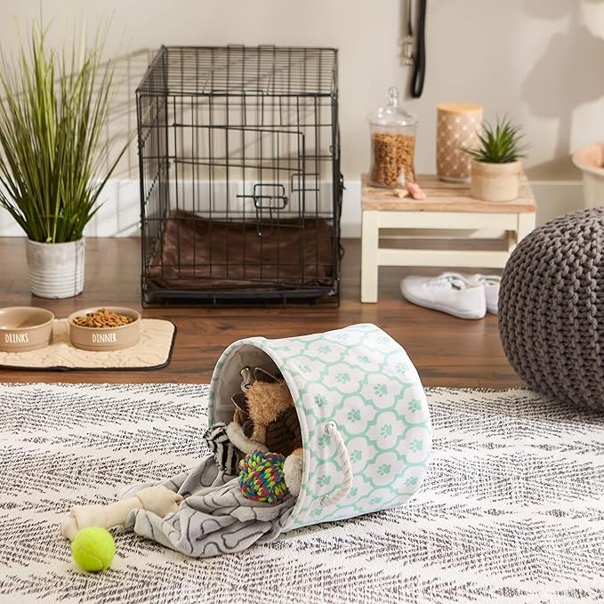 Bone Dry Pet Storage Collection Lattice Paw Print, Small Round - Image 5