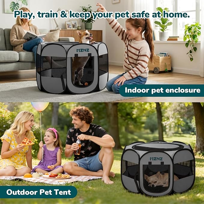 Dog Cat Playpen, Portable Small Animal Playpen Crate Indoor - Image 5