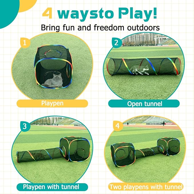 Outdoor Rainbow Cat Enclosures Playground, Outside House - Image 2