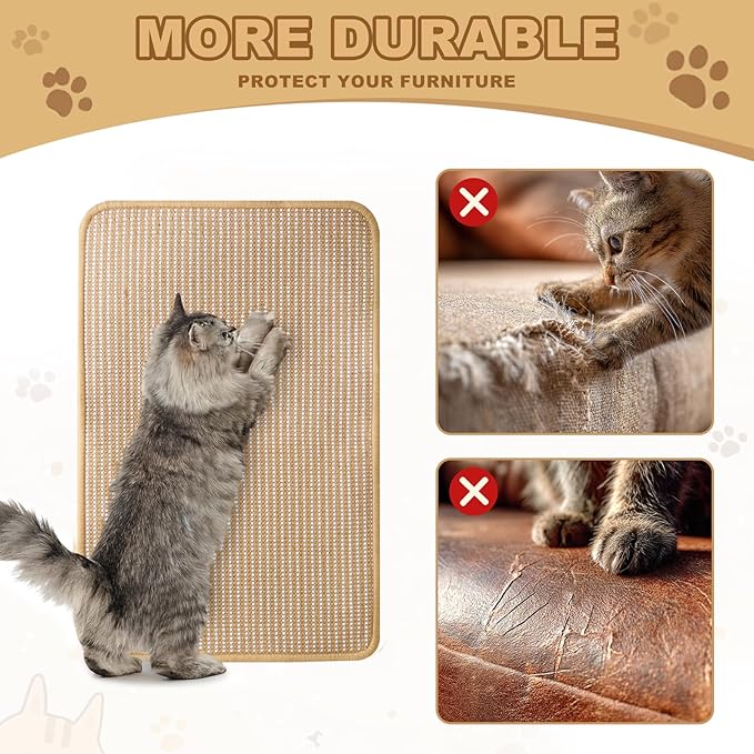 Cat Scratching Mat Sisal, Sisal Fabric Large Pet Scratching Pad - Image 5