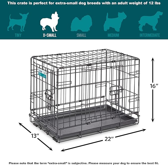 MidWest Homes for Pets 22-Inch iCrate for Extra-Small Breeds, Double Door - Image 9