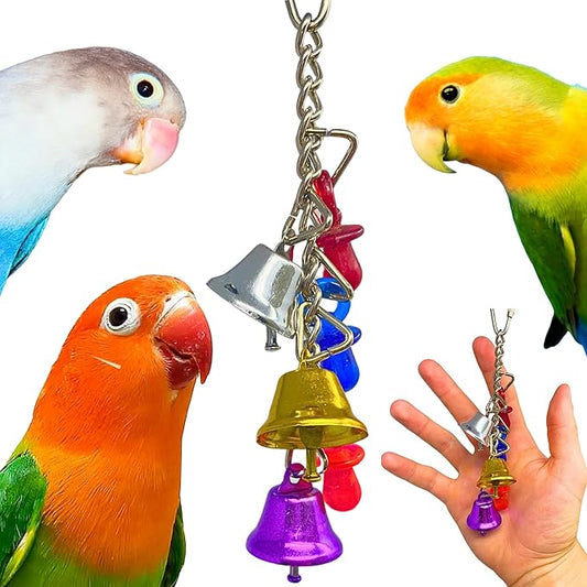 Bonka Bird Toys 1107 Jingle Bells 6" x 2" Acrylic and Metal Hanging Toy by BonkaBirdToys