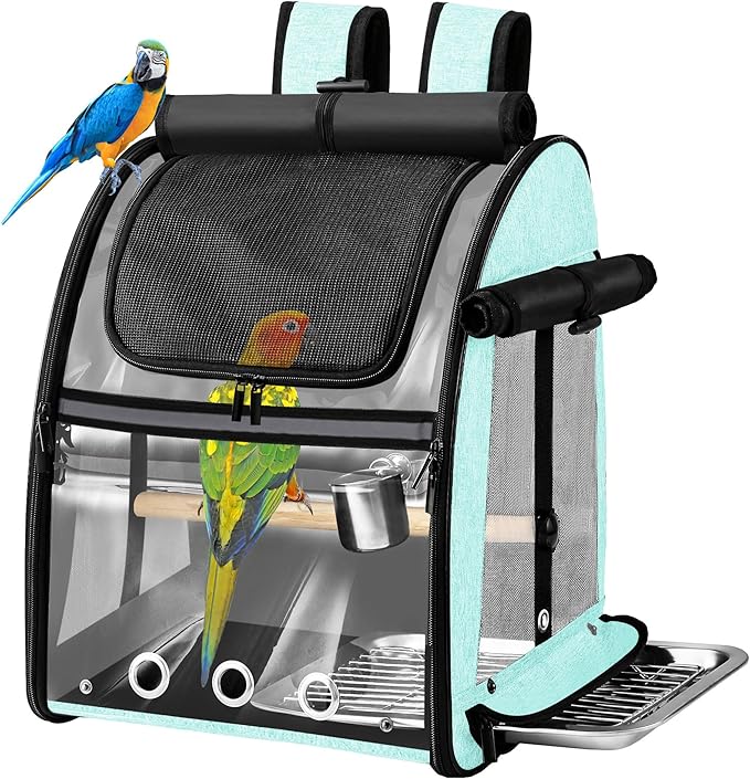 Bird Carrier Bag with Indestructible Stainless Steel Mesh, Bird Travel Cage by Suertree