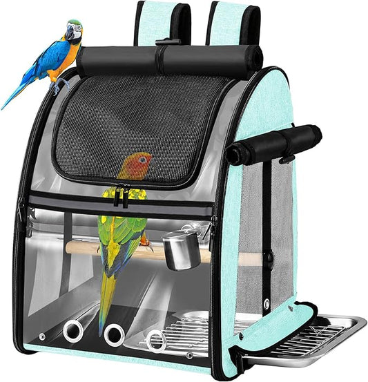 Bird Carrier Bag with Indestructible Stainless Steel Mesh, Bird Travel Cage by Suertree