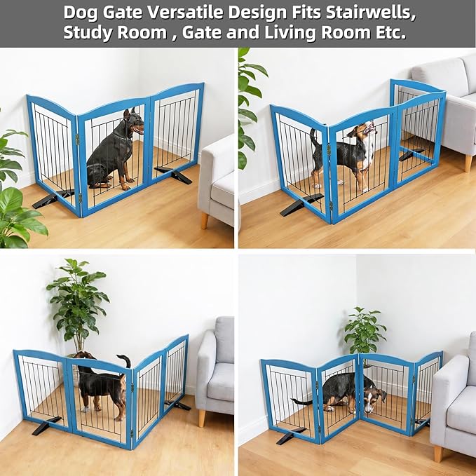 ZJSF Freestanding Dog Fence Indoor, Foldable Dog Gate - Image 4