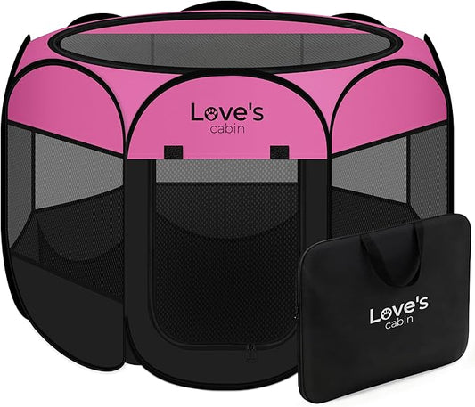 Love's cabin Pet Puppy Dog Playpen, Medium Dog Tent Crates Cage Indoor/Outdoor by Lovescabin