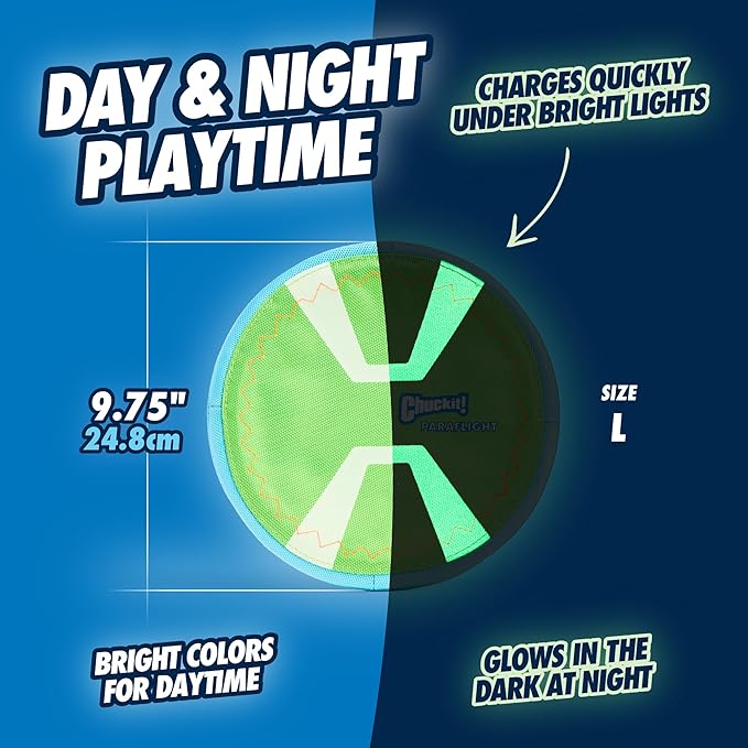 Chuckit! Max Glow Paraflight Flying Disc Dog Toy - Image 5