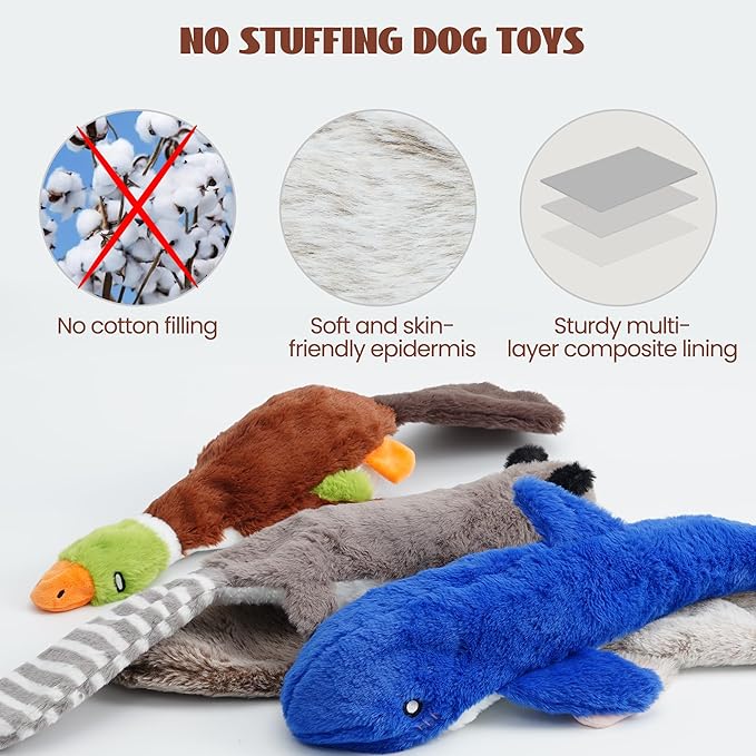 Nocciola 2-in-1 No Stuffing Crinkle Dog Toys - Image 5