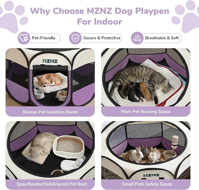 Dog Cat Playpen, Portable Small Animal Playpen Crate Indoor - Image 3