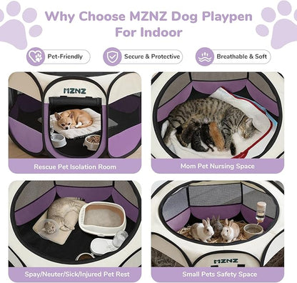 Dog Cat Playpen, Portable Small Animal Playpen Crate Indoor - Image 3