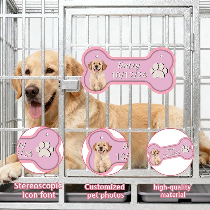 Personalized Dog Bone Name Sign, Custom Kennel Accessories, Dog Wall Decor - Image 2