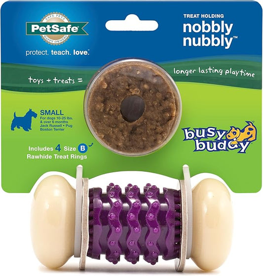 PetSafe Busy Buddy Nobbly Nubbly Treat Holding Dog Toy Strong Chewers Small by PetSafe