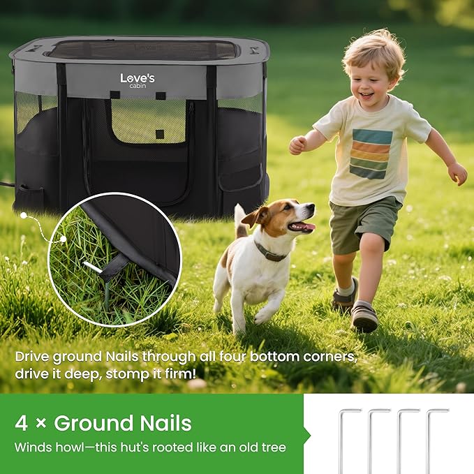 Love's cabin Pet Puppy Dog Playpen, Medium Dog Tent Crates Cage Indoor/Outdoor - Image 5