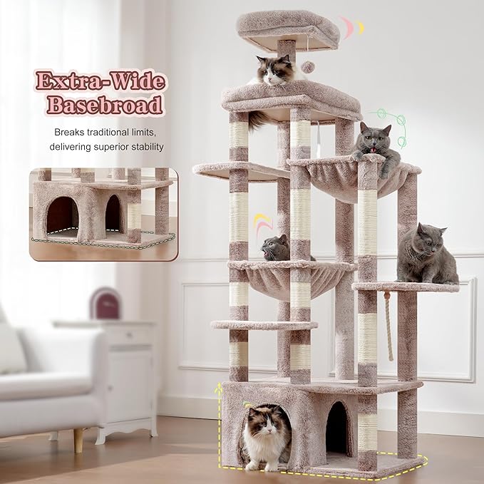 Heybly Cat Tree, 71-Inch Tall Cat Tower - Image 3