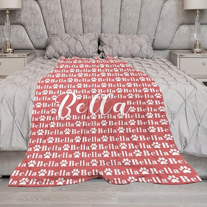 Personalized Paw Print Dog Blanket - Image 6