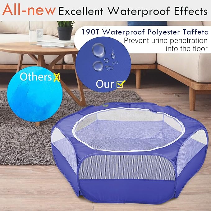 Pawaboo Small Animals Playpen, Waterproof Small Pet Cage Tent - Image 4