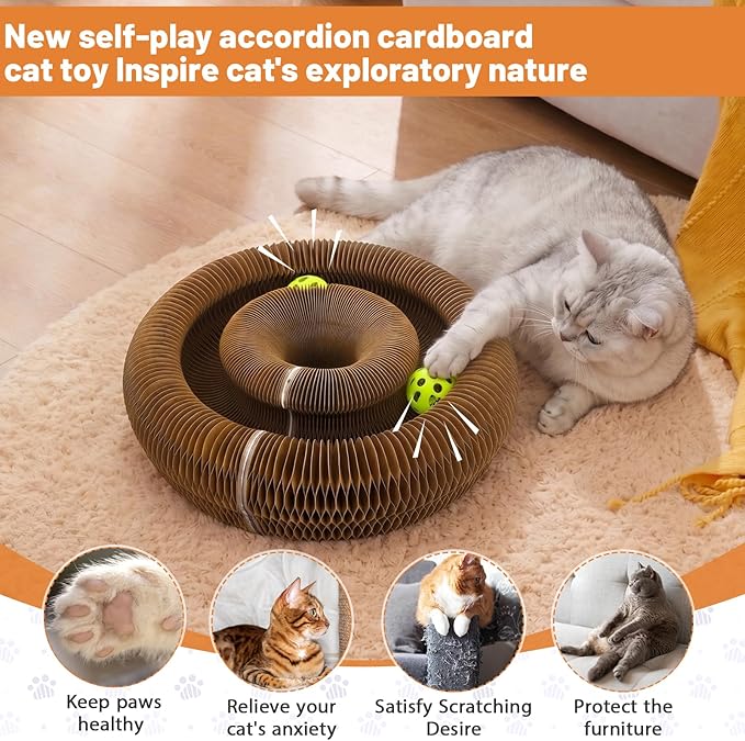 Kitty Kurls Cat Scratcher Toy, Magic Organ Cat Scratching Board Toy - Image 2