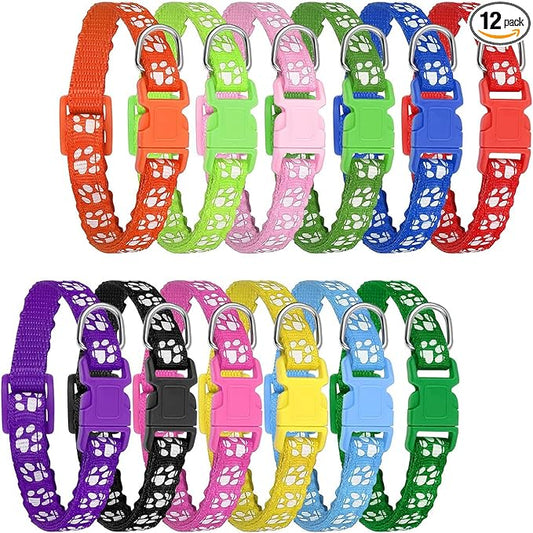 12 Pack Puppy Collars for Litter, Adjustable Puppy ID Collars Soft Nylon by Makeyourlifemoreenjoyable