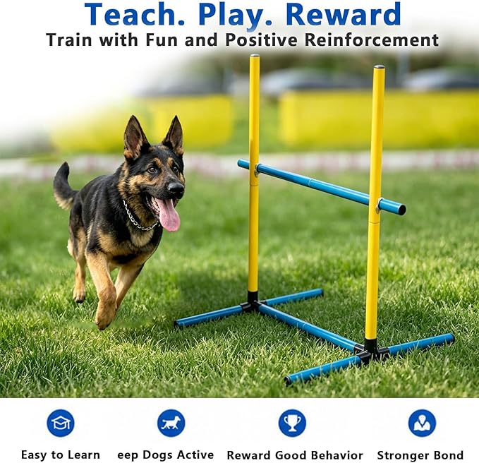 Dog Agility Training Hurdle Set, Adjustable PVC Jump Bars - Image 5
