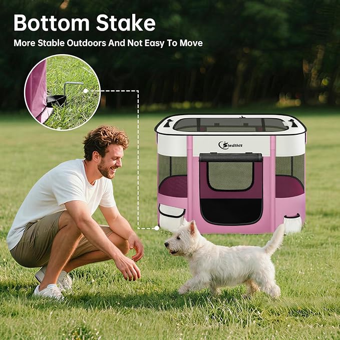 Dog Playpen, Cat Pet Puppy Pen, Portable Playpens - Image 4