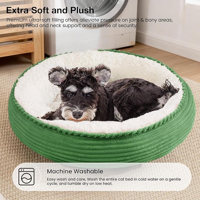 Love's cabin Round Donut Cat and Dog Cushion Bed, 24in Pet Bed - Image 7