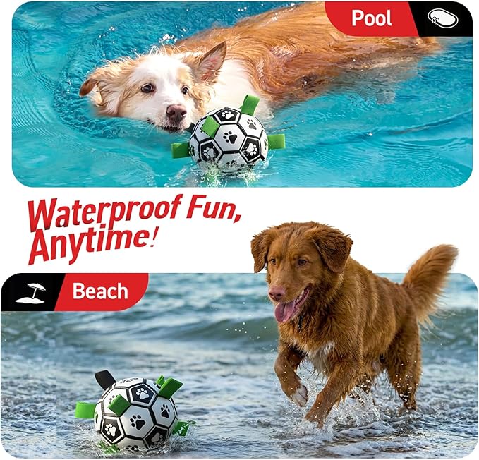 QDAN Large Dog Toys, 8 Inch Soccer Ball - Image 2