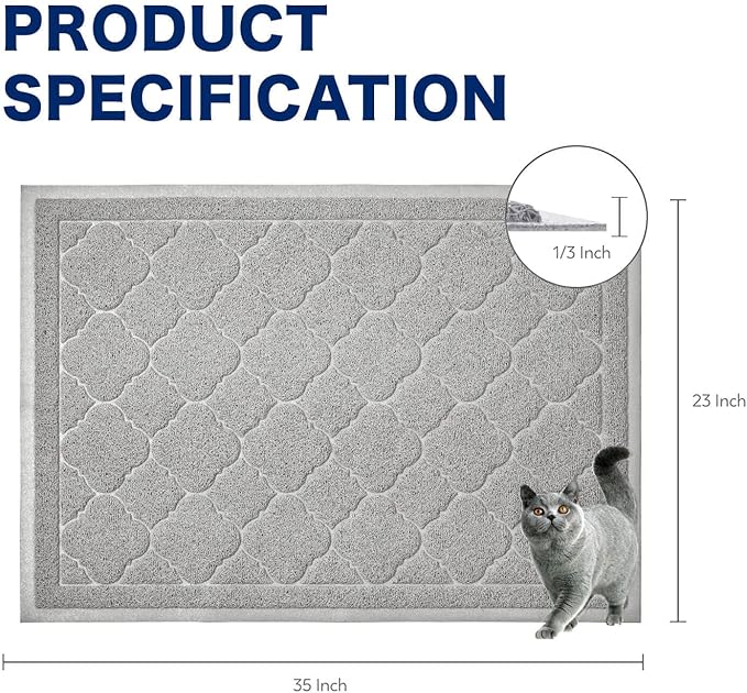 WePet Cat Litter Box Mat, Kitty Premium PVC Pad, Durable Trapping Rug, - Image 2