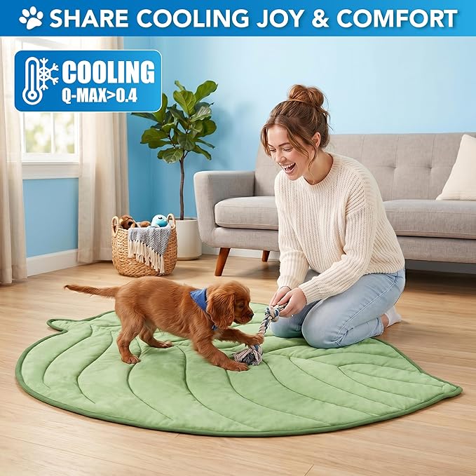 PetAmi Dog Cooling Mat, Leaf Shape, Pet Pad - Image 6